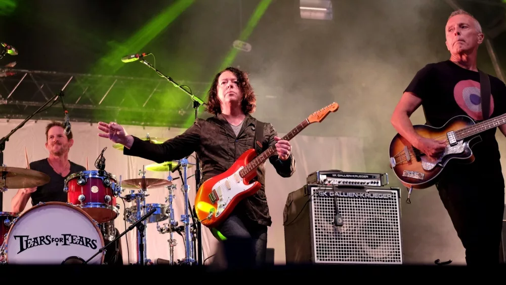 Roland Orzabal and Curt Smith of Tears for Fears performing at Camp Bestival, Lulworth, Dorset, July 31st 2016 in Dorset, UK