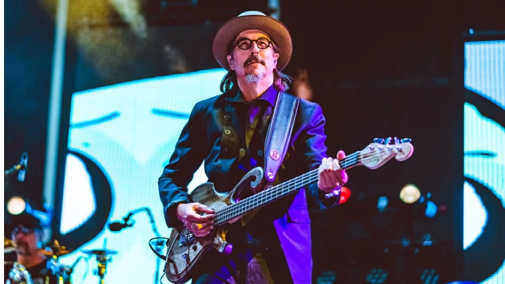 Les Claypool of Primus performs onstage at AT&T Center Grounds. SAN ANTONIO, TX / USA - SEPTEMBER 22nd, 2018