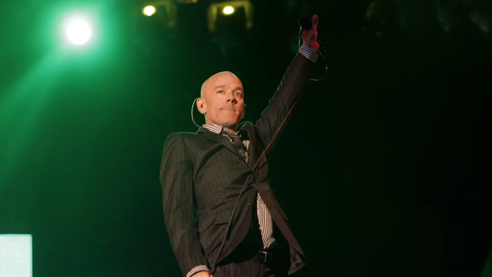 REM perform in concert at the annual Sziget music festival in Budapest, Hungary, on Saturday, August 16, 2008. REM is Peter Buck, Mike Mills, Michael Stipe, and Bill Berry.