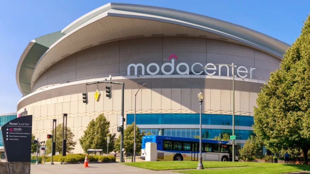 Moda Center, Sports arena in Portland city. Portland, Oregon - Aug 29, 2018