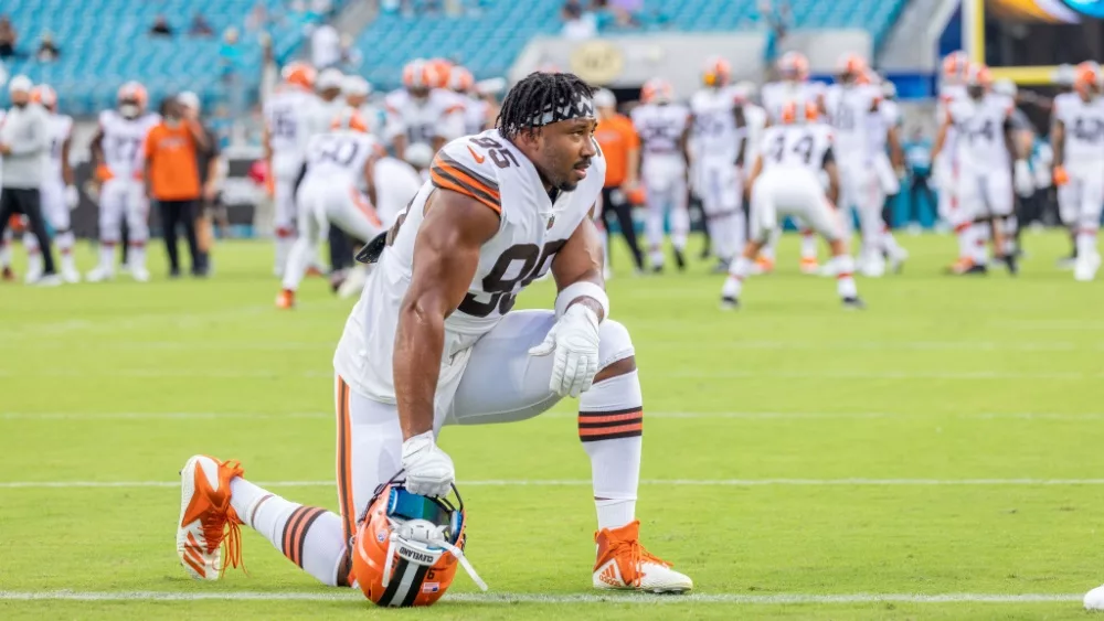 Myles Garrett Cleveland Browns at TIAA Bank Field Jacksonville Florida August 12, 2022