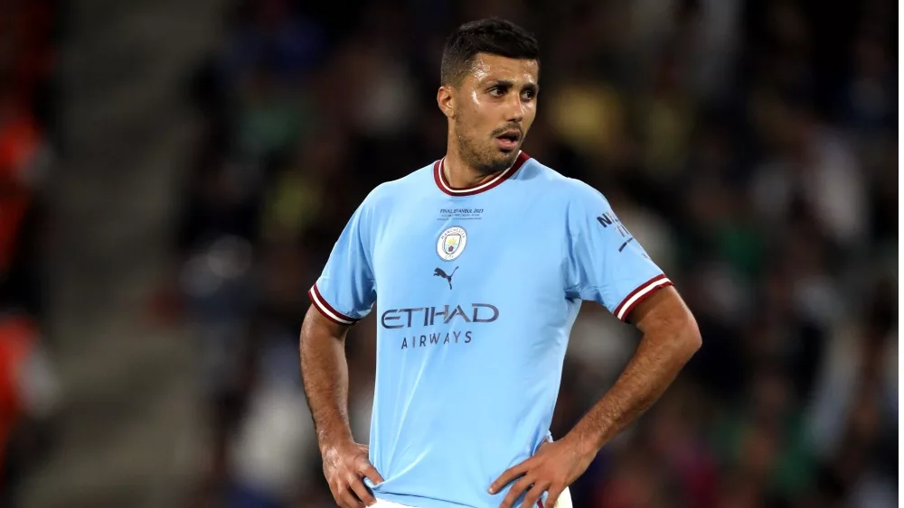 Rodri of Manchester City FC during the UEFA Champions League final MANCHESTER CITY FC v FC INTERNAZIONALE at Ataturk Olympic Stadium. Istanbul, TURKEY - June 10, 2023