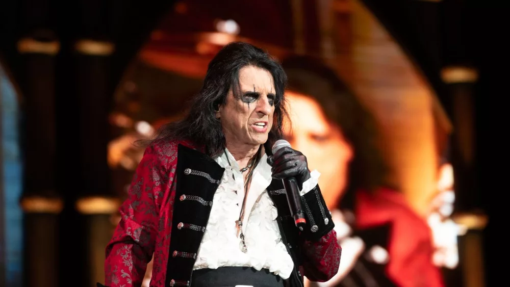 Alice Cooper performs at iThink Financial Amphitheatre in West Palm Beach, Florida on August 27, 2023. The performance was part of the Freaks On Parade tour.