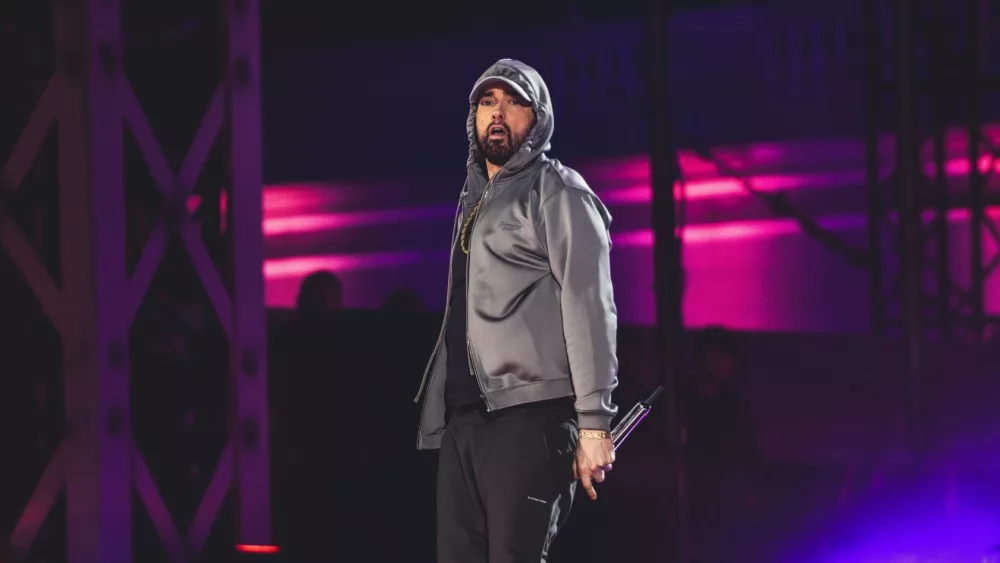 Eminem in Concert at The Michigan Central Station. Detroit, Michigan June 6 2024