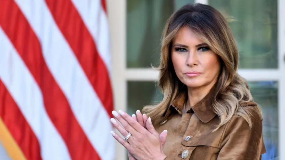 former-First Lady Melania Trump in the Rose Garden of the White House. WASHINGTON, DC - NOVEMBER 26, 2019: