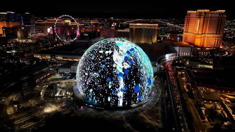 Las Vegas, Nevada, United States - 12.1.2023 - Las Vegas Sphere At Nevada In Las Vegas United States. Editorial Special Selection. Famous Night Landscape.