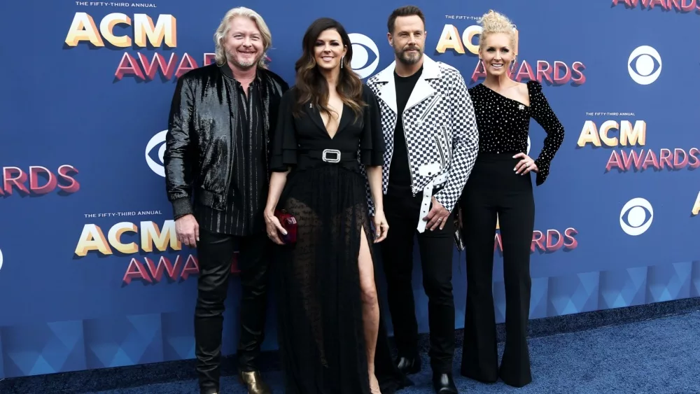 Phillip Sweet, Karen Fairchild, Jimi Westbrook Kimberly Schlapman of Little Big Town attend the 53rd Academy of Country Music Awards on April 15, 2018 at MGM Grand in Las Vegas.