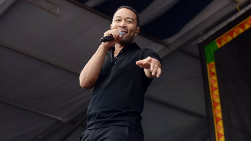 John Legend performs onstage at the 2015 New Orleans Jazz and Heritage Festival. New Orleans, Louisiana - April 25, 2015