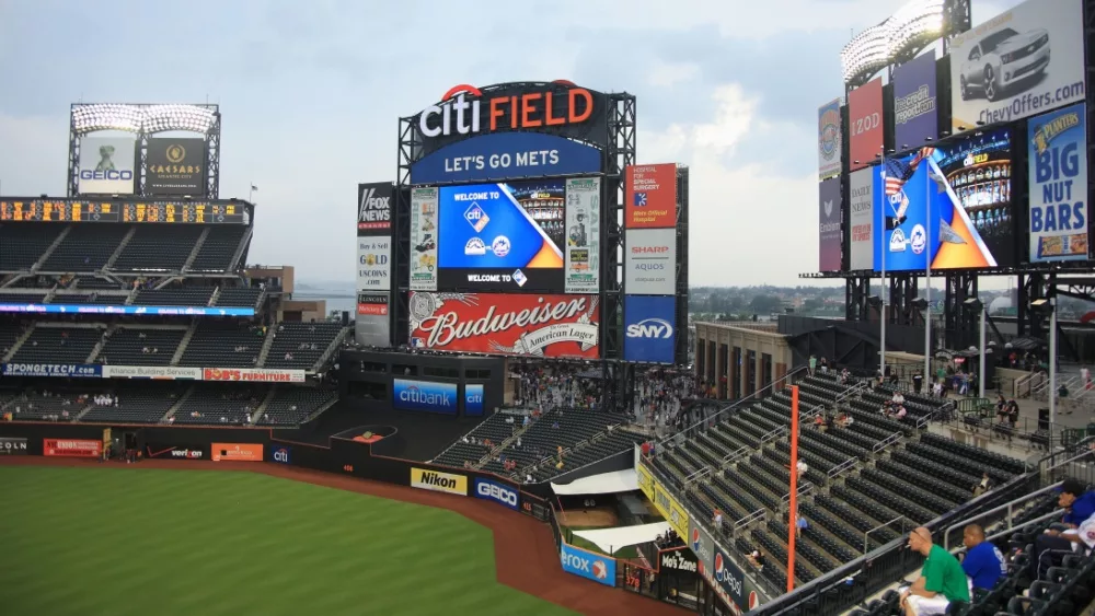 New York Mets feature a jumbo scoreboard and Pepsi Porch at brand new Citi Field on July 29, 2009 in New York.