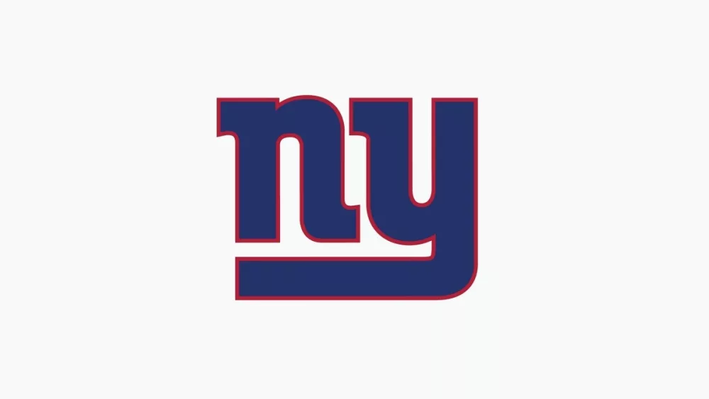 New York Giants, NFL, Sports editorial vector logo is printed on white paper.