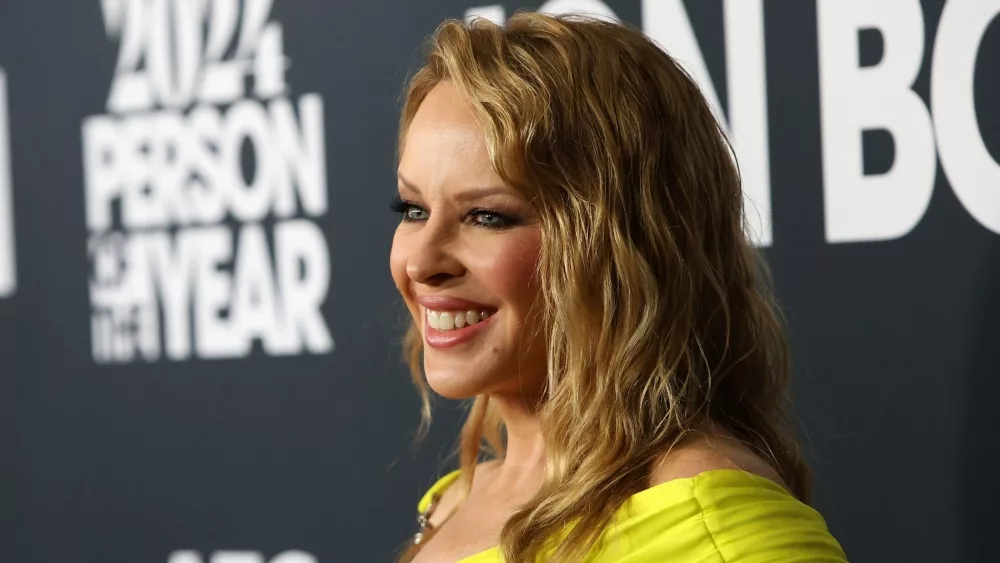 Kylie Minogue at the 2024 MusiCares Person of the Year Honoring Jon Bon Jovi at the Convention Center on February 2, 2024 in Los Angeles, CA