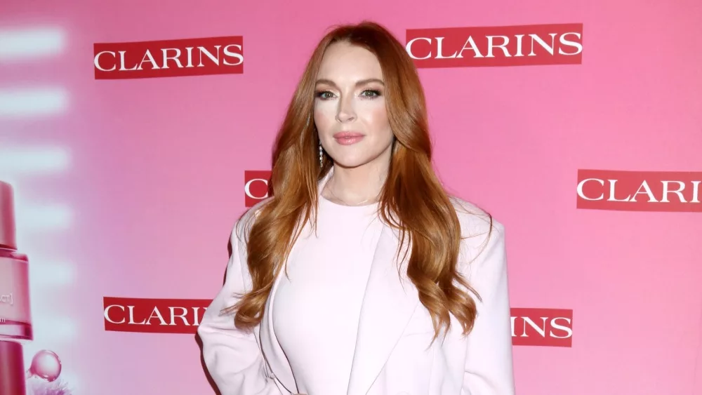 Lindsay Lohan at the Clarins New Product Launch Party on the Private Residence on March 15, 2024 in Los Angeles, CA