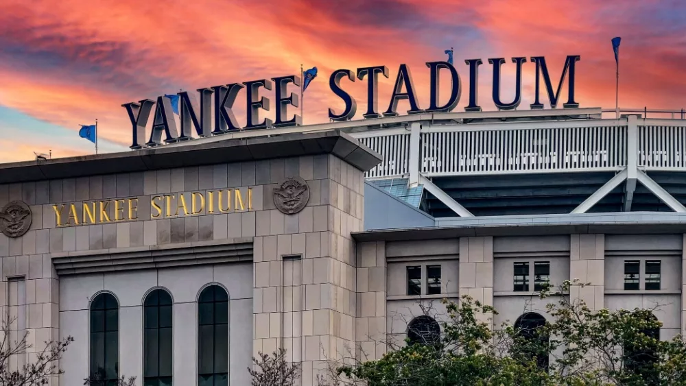 Entrance and sign at Yankee Stadium in the Bronx, NY. January 3, 2024