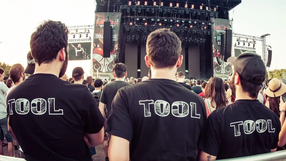 MADRID - JUN 30: Fans of the band Tool in a concert at Download (heavy metal music festival) on June 30, 2019 in Madrid, Spain.