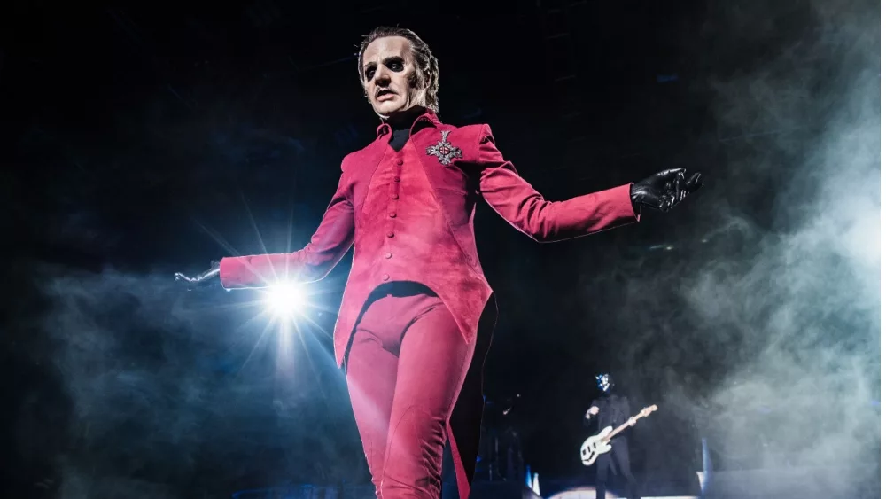 Tobias Forge from Ghost performs in concert on December 1, 2019 in Prague, Czech republic