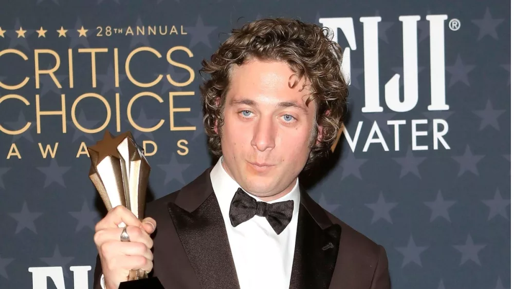 Jeremy Allen White at 2023 Critics Choice Press Room at the Fairmont Century Plaza on January 15, 2023 in Century City, CA