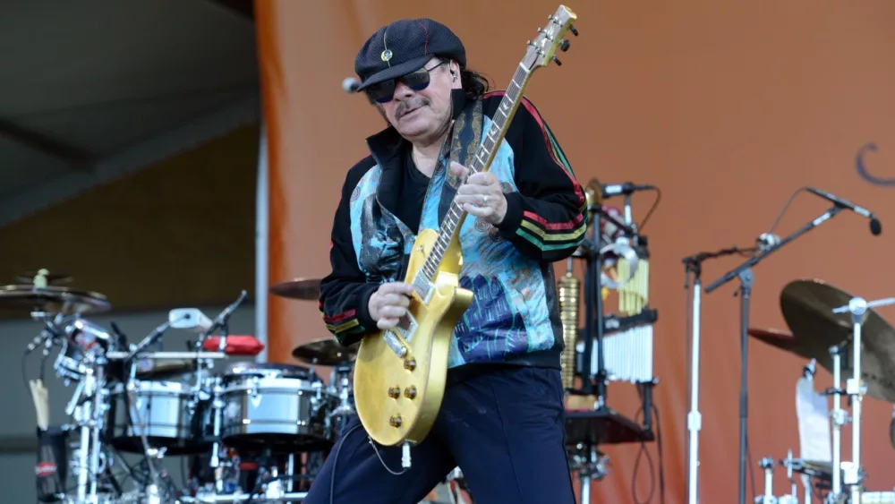 Carlos Santana performs at the 50th Anniversary of the New Orleans Jazz and Heritage Festival on Friday, April 26, 2019.