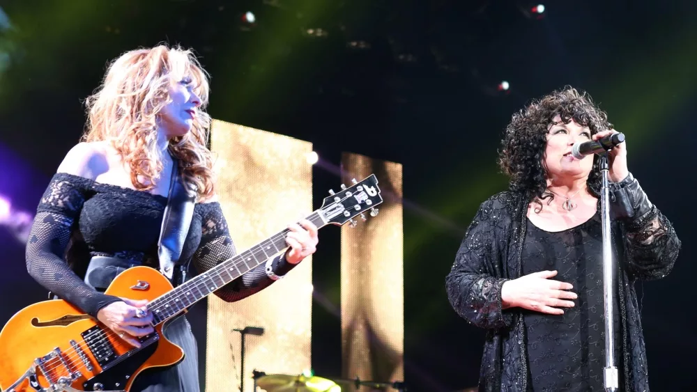 Ann & Nancy Wilson of Heart perform in Toronto at the Molson Ampitheatre, July 23, 2013.