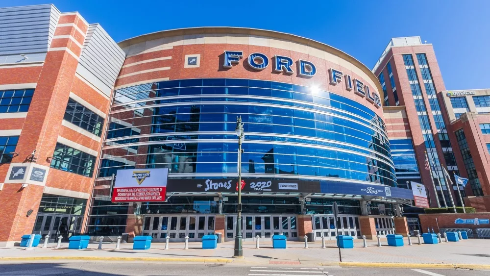 Ford Field, home of the Detroit Lions on November 10, 2020 in downtown Detroit, Michigan.