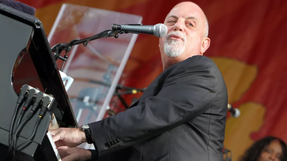 Billy Joel performs on state at the 2013 New Orleans Jazz and Heritage Festival. New Orleans, Louisiana - April 27, 2013