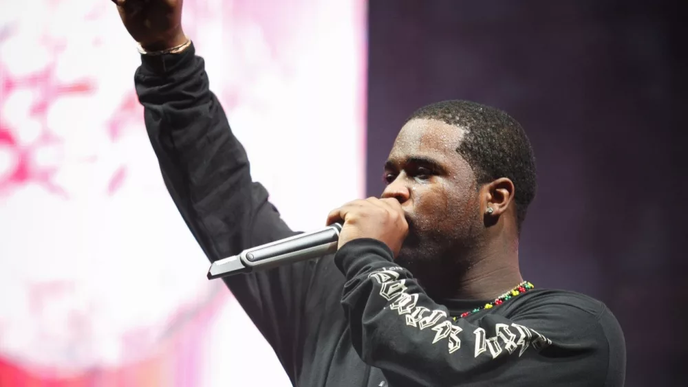 A$AP FERG performing live on stage, in radio microphone on scene. MOSCOW - 29 JULY,2017