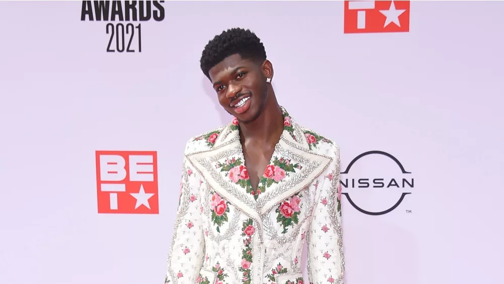 Lil Nas X arrives for the 2021 BET Awards on June 27, 2021 in Los Angeles, CA