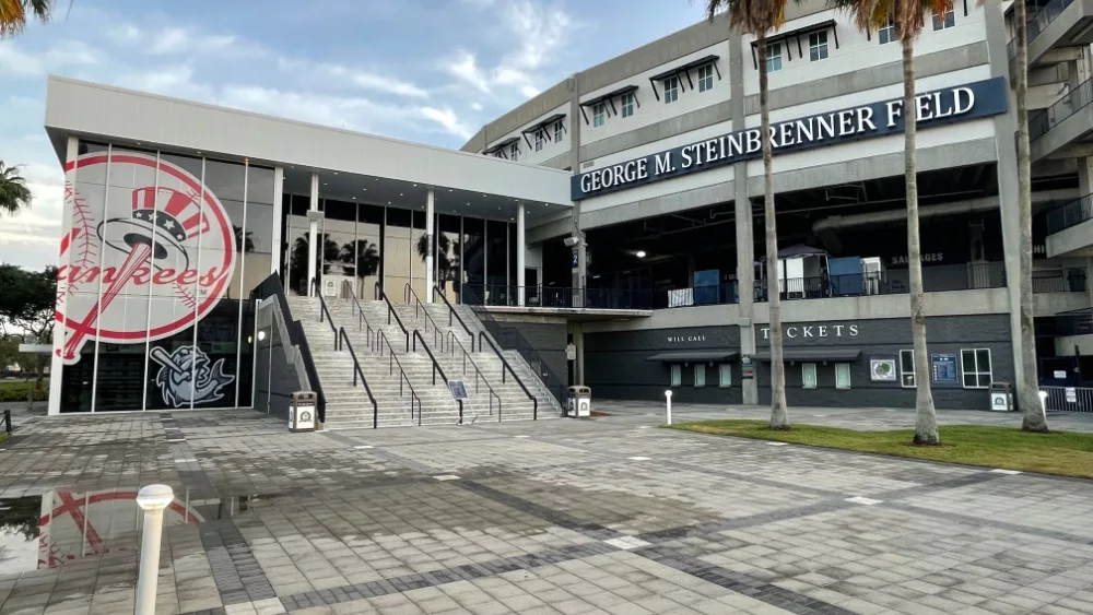 George M Steinbrenner field in Tampa Florida is the spring training and preseason home of the New York Yankees baseball team