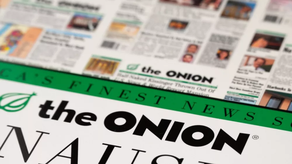 Cover of the Onion parody news publisher. Calgary, Alberta, June 17, 2022