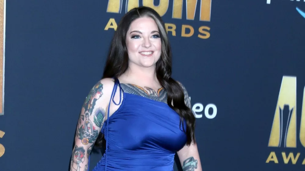 Ashley McBryde at the 2022 Academy of Country Music Awards Arrivals at Allegient Stadium on March 7, 2022 in Las Vegas, NV