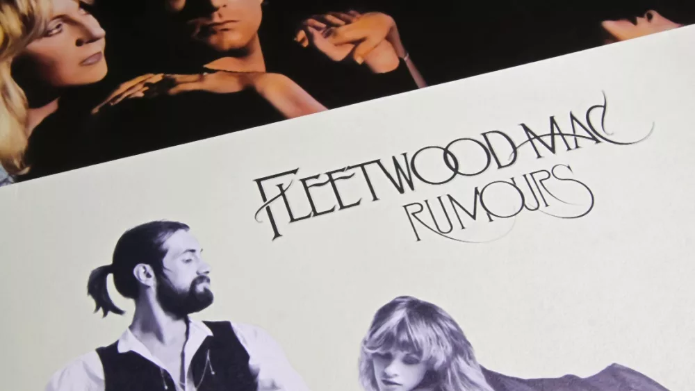 Closeup of isolated vinyl record album cover Rumours from Fleetwood Mac, 1977. Viersen, Germany - November 9. 2022