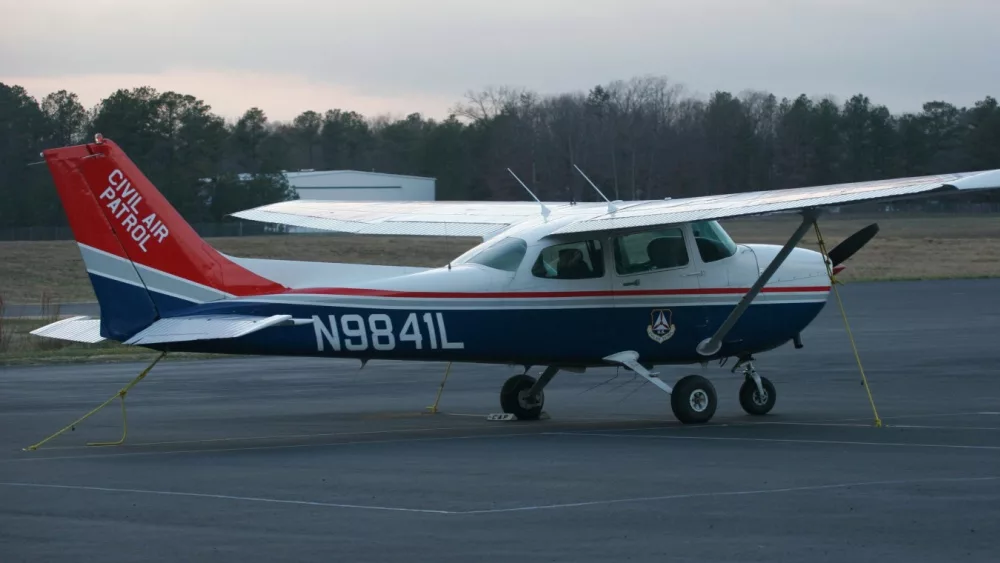 Civilian Air Patrol airplane, for search and rescue operations. Richmond, Virginia/USA - Dec 18,2008