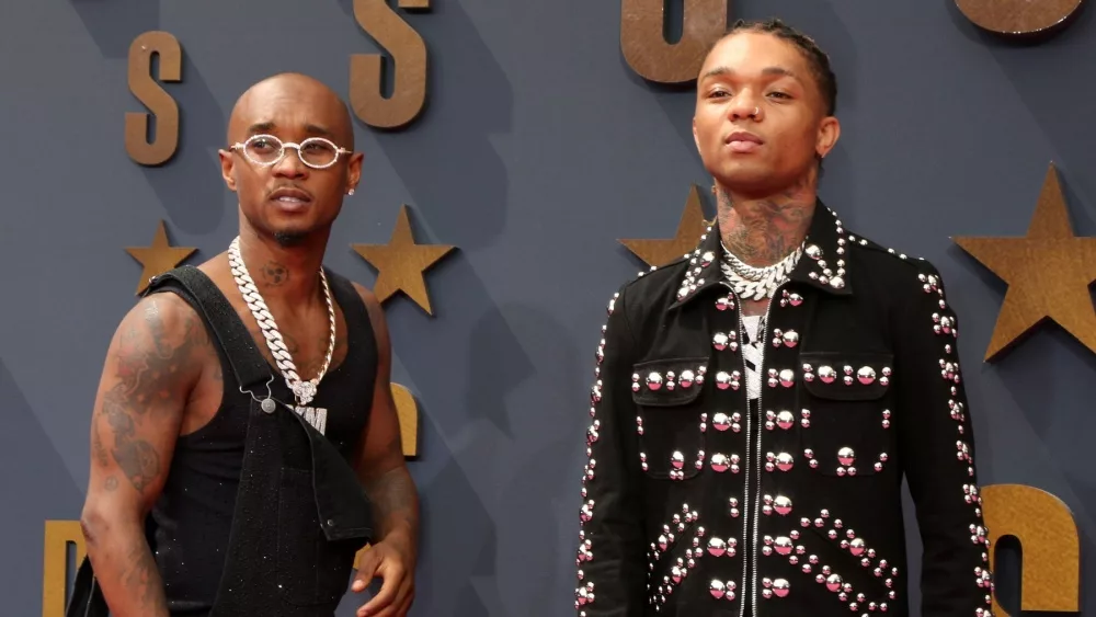 Rae Sremmurd, Slim Jxmmi, Swae Lee at the 2023 BET Awards Arrivals at the Microsoft Theater on June 25, 2023 in Los Angeles, CA