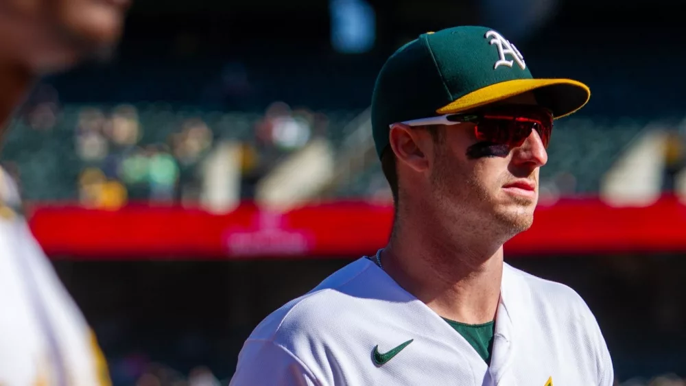 Oakland Athletics outfielder Brent Rooker/game against the Detroit Tigers at the Oakland Coliseum. Oakland, California - September 24, 2023