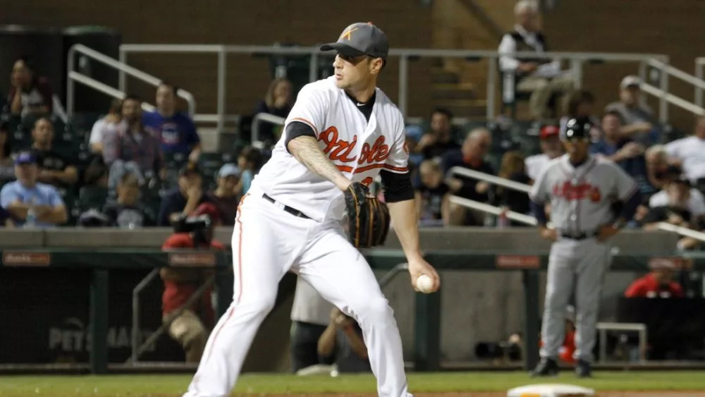 Tanner Scott pitcher for the East Division All-Star team at Salt River Fields in Scottsdale,AZ USA Novrmber 4, 2017.