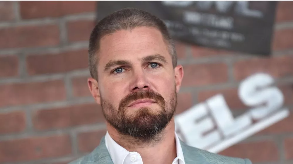 Stephen Amell arrives for the STARZ 'Heels' Los Angeles Premiere on August 08, 2021 in Los Angeles, CA