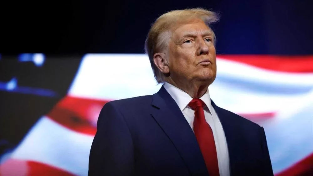 President Donald Trump looks on during a roundtable with faith leaders at Christ Chapel on October 23, 2024