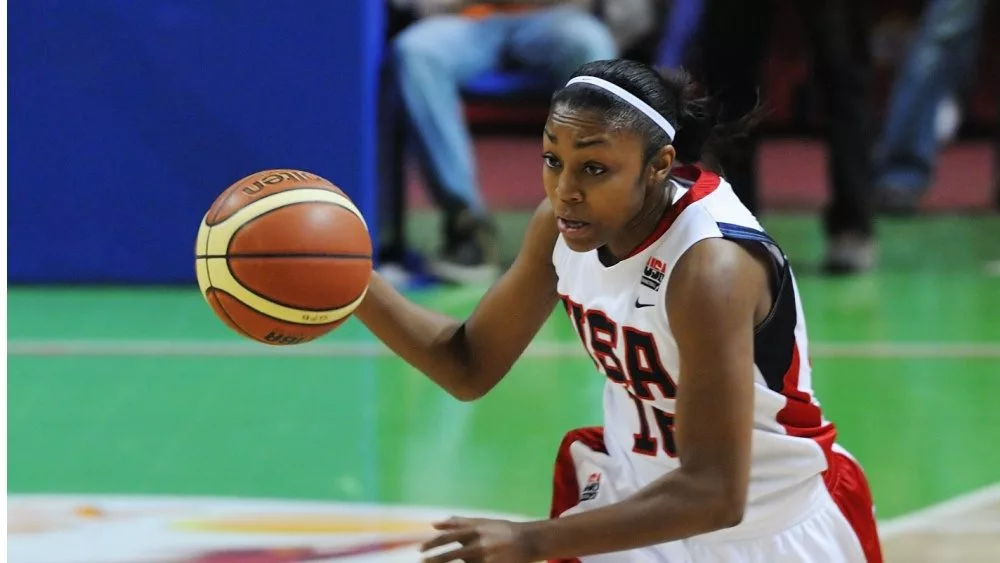 Tina Charles, USA team during basketball game between UMMC (Yekaterinburg, Russia) and USA National Team on UMMC Cup contest. USA won 78:63 on October 11, 2009.