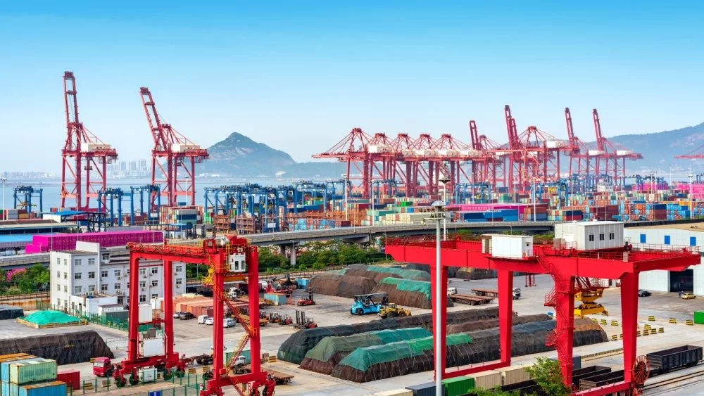 Large container terminal, Lianyungang, China.