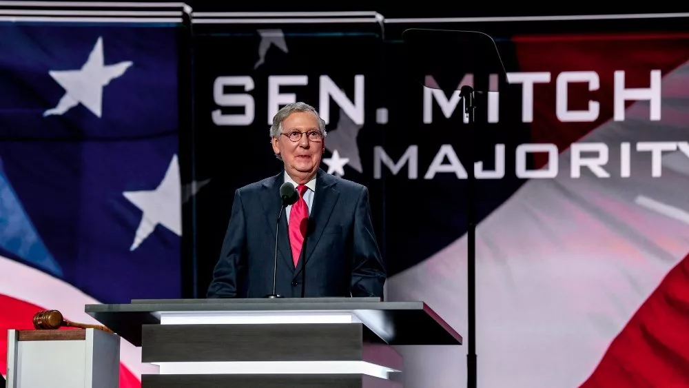 Senator Mitch McConnell (R-KY) addresses the Republican National Convention at the Quicken Arena in Cleveland, Ohio Cleveland Ohio, USA, July 19, 2016