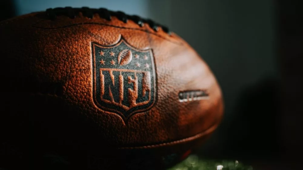 Logo in Focus - Official Ball of National Football League. NEW YORK, USA, SEPTEMBER 11, 2023