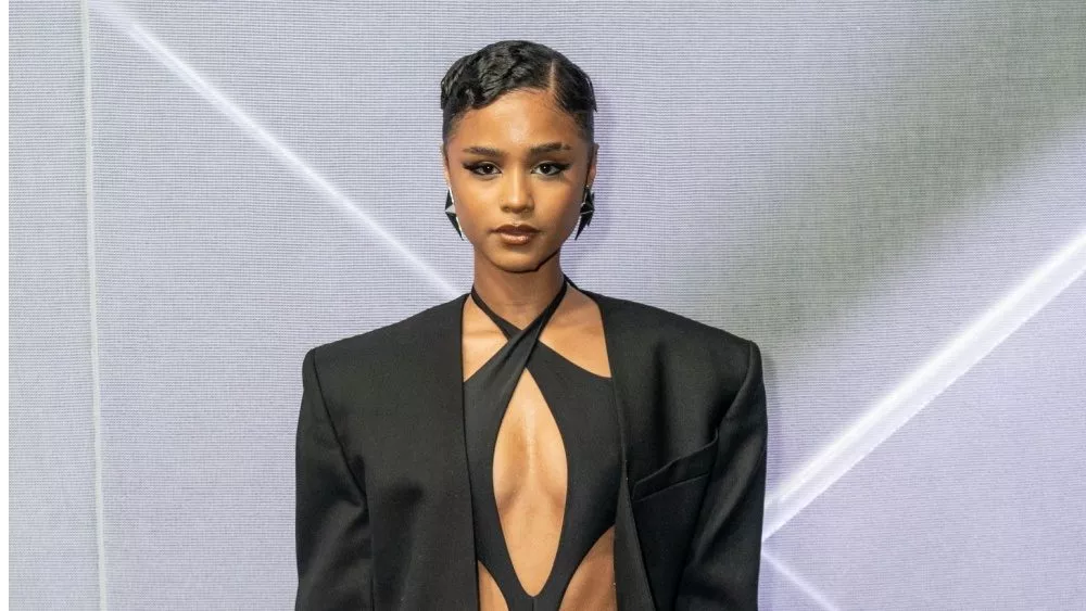Tyla Seethal attends the HM Mugler launch at Lexington Armory in New York on April 19, 2023