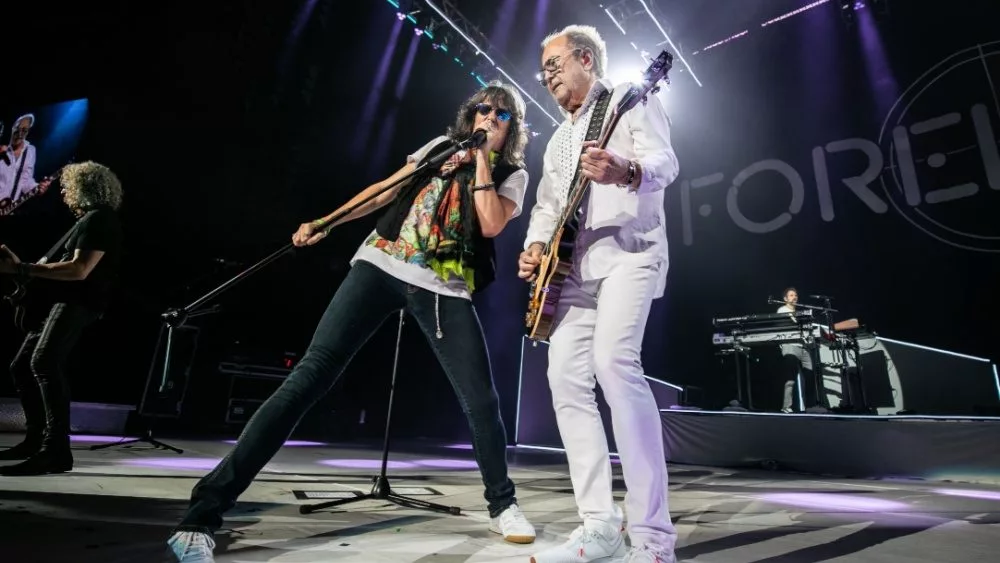 Foreigner performs at DTE Energy Music Theater on their Juke Box Heroes tour. Clarkston, MI / USA – July 15, 2018
