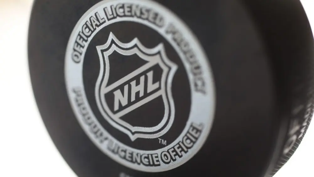 Official game puck from NHL, National hockey league, USA.