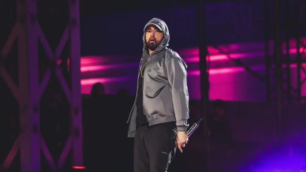 Eminem in Concert at The Michigan Central Station. Detroit, Michigan June 6 2024