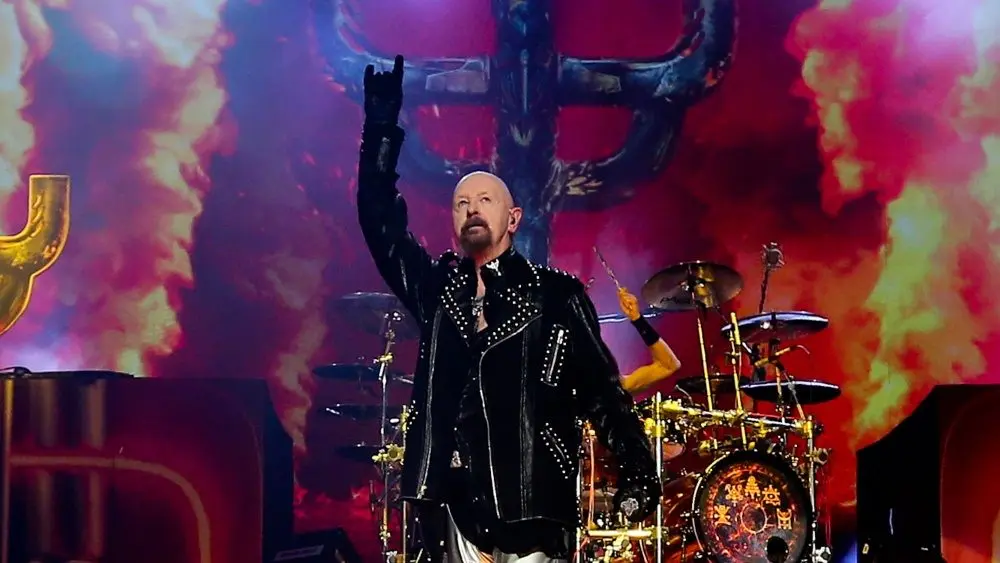 Rob Halford of Judas Priest performs in concert at NYCB Live Nassau Coliseum on March 17, 2018 in Uniondale, New York.