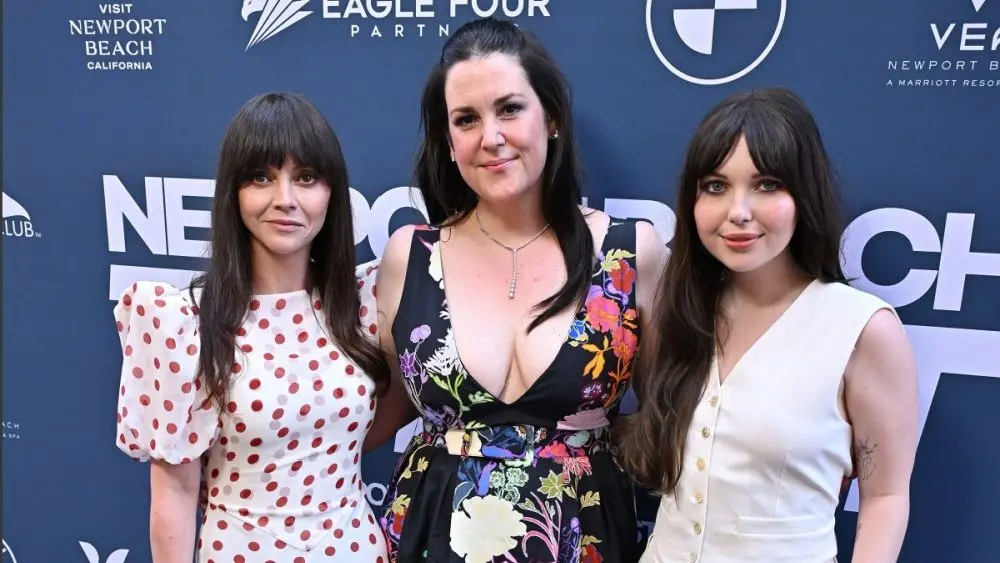 Christina Ricci, Melanie Lynskey, Samantha Hanratty at the Newport Beach TV Festival at Lido Theater on June 7, 2025 in Newport Beach, CA