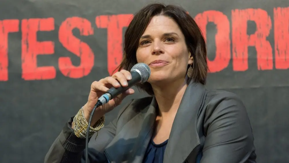 Neve Campbell at Weekend of Hell, a two day (April 7-8 2018) horror-themed fan convention. DORTMUND, GERMANY - APRIL 8 2018