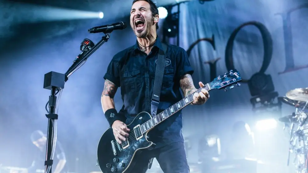 Singer/guitarist Sully Erna from Godsmack perform live at Manchester Academy Uk. Manchester,United Kingdom, 9th october 2022.