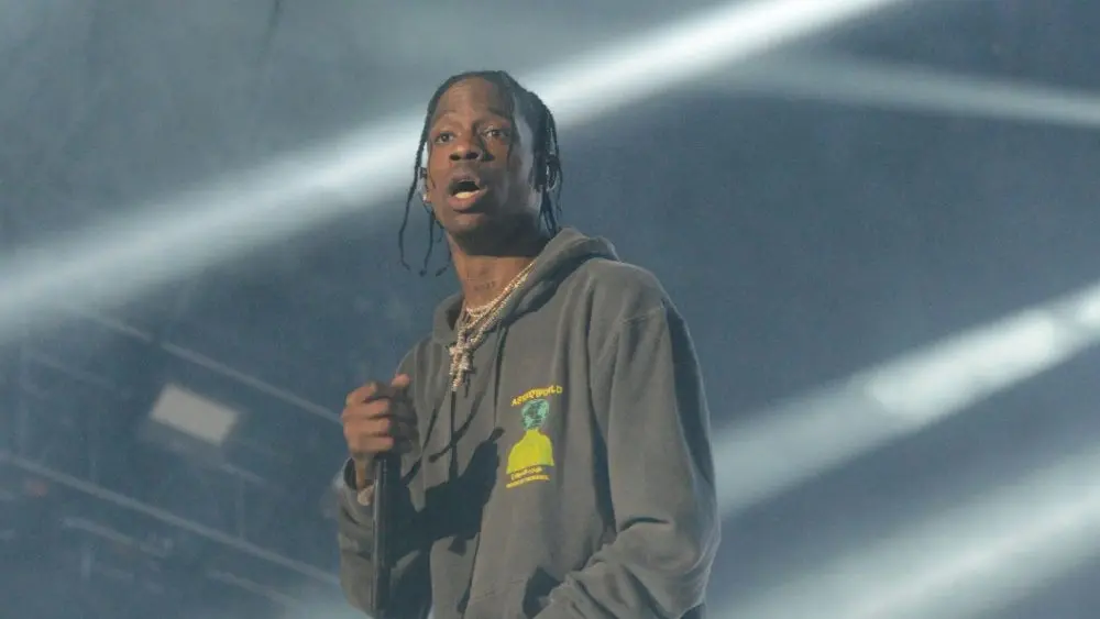 Travis Scott performs at the 2018 Okeechobee Music and Arts Festival. Okeechobee, FL - March 3, 2018