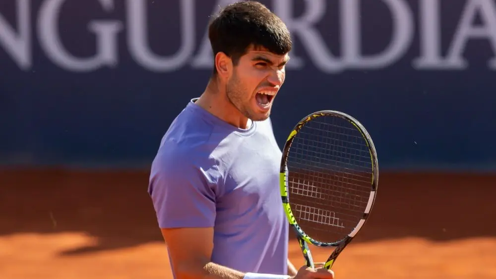 Carlos Alcaraz at Conde de Godó tennis tournament held in Barcelona. ATP 500. Barcelona, ​​Spain- April 12, 2025: